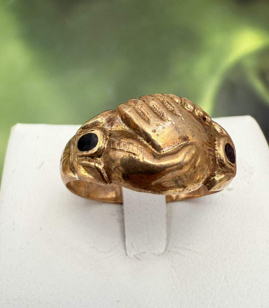 Anello borbonico Legame d'amore in oro 6/7 kt con smalti, fine '800